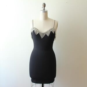 Princess Polly Rhinestone Women's Black and Silver Dress Size 0